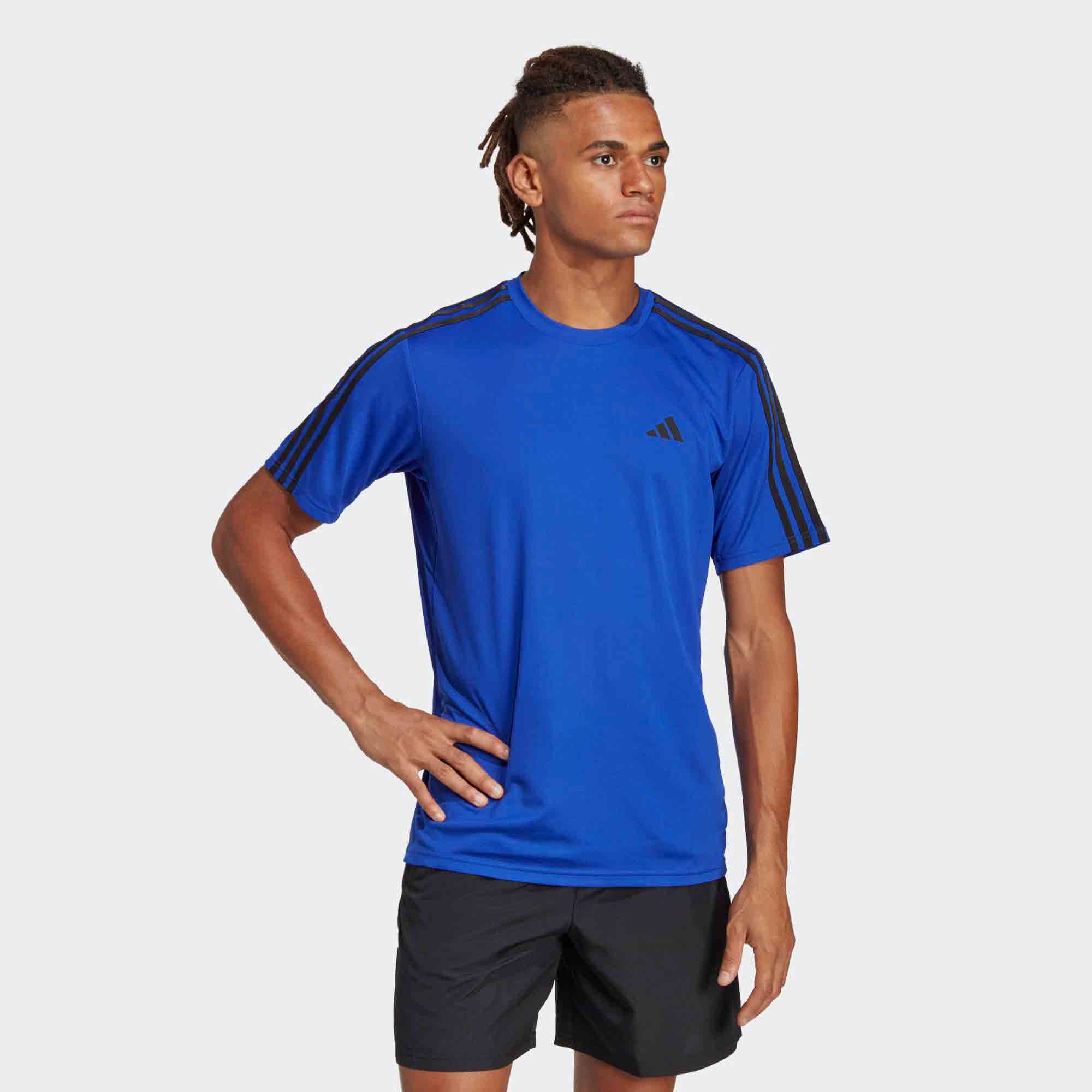 adidas Mens Training Essentials Base 3 Stripes Tshirt