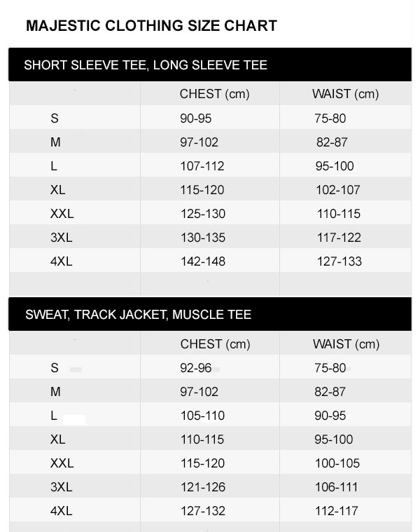 Majestic Size Guide