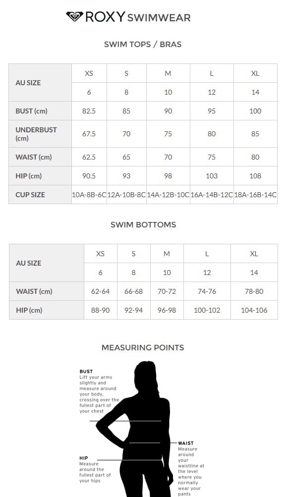 Roxy Size Guide