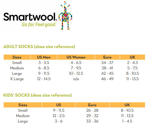 Smartwool Kids Socks Size Chart