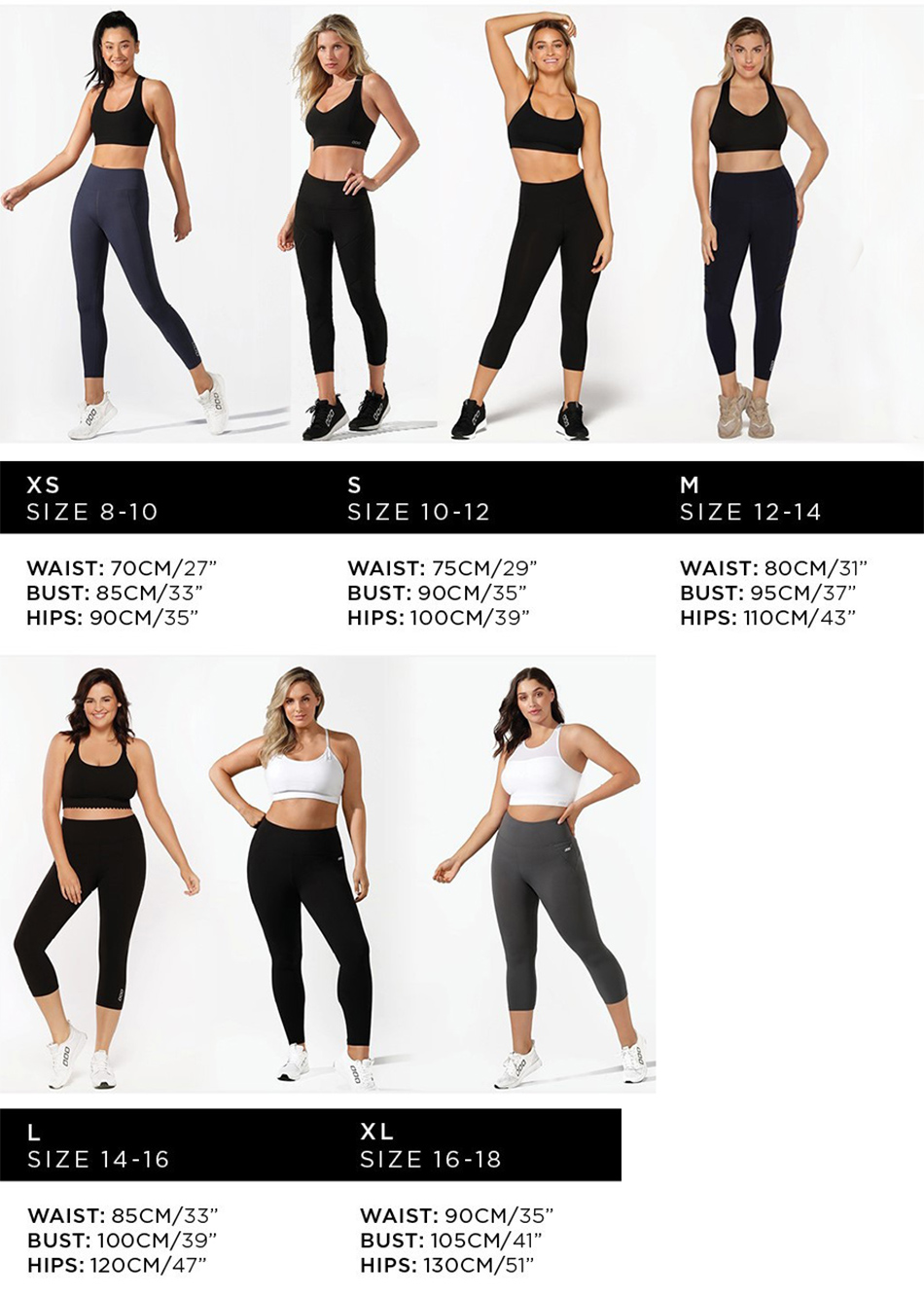 Lorna Jane Size Chart