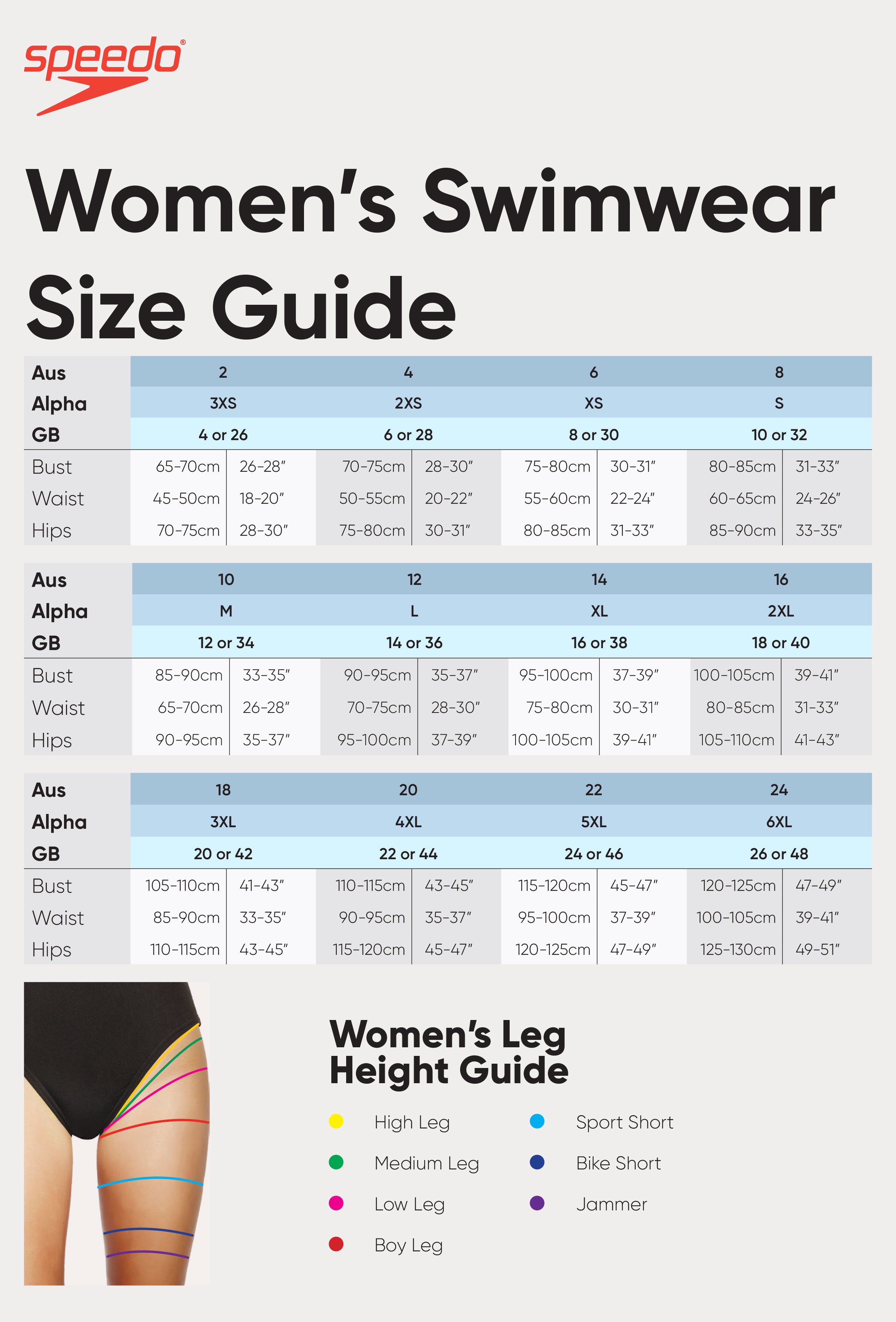 Speedo Womens Maternity Size Guide 2020