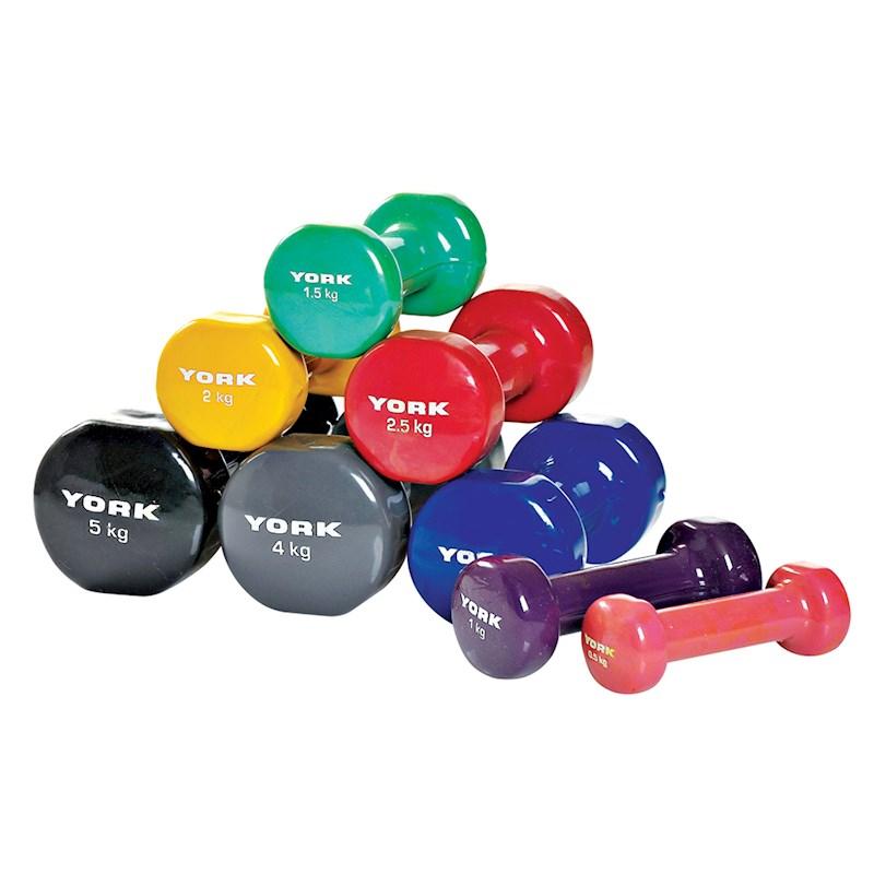 York Vinyl Dipped Dumbell Pink 0.5kg Rebel Sport
