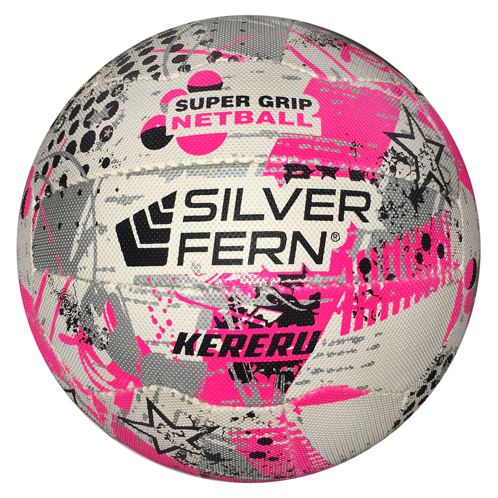 Silver Fern Kereru Netball Silver/Pink/White Size 5