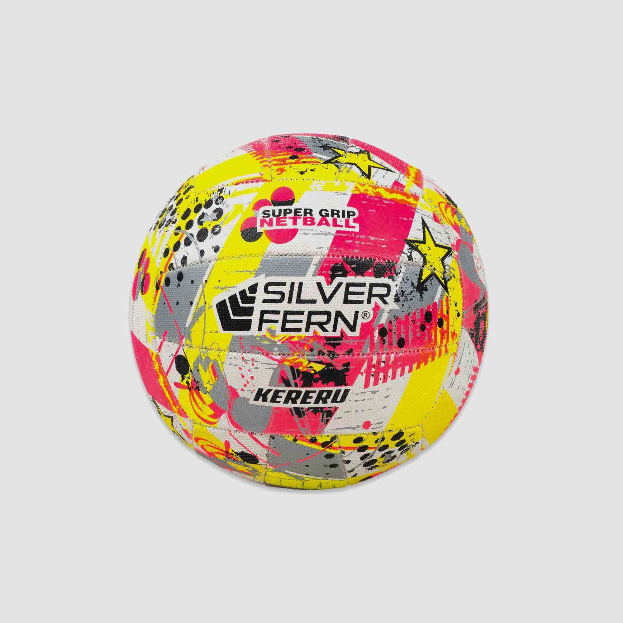 Silver Fern Kereru Netball Silver/Pink/Yellow Size 5