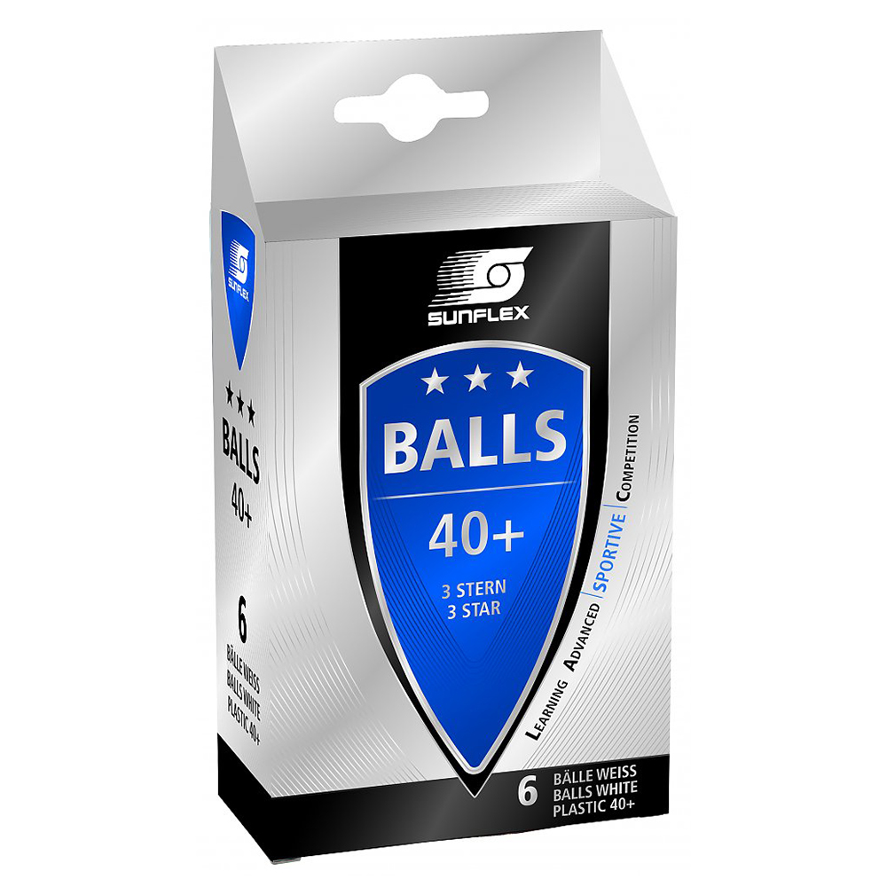 Sunflex 3 star Table Tennis  Ball White 6 Pack