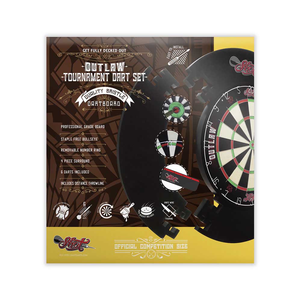 Shot Darts Outlaw Tournament Dartboard Set