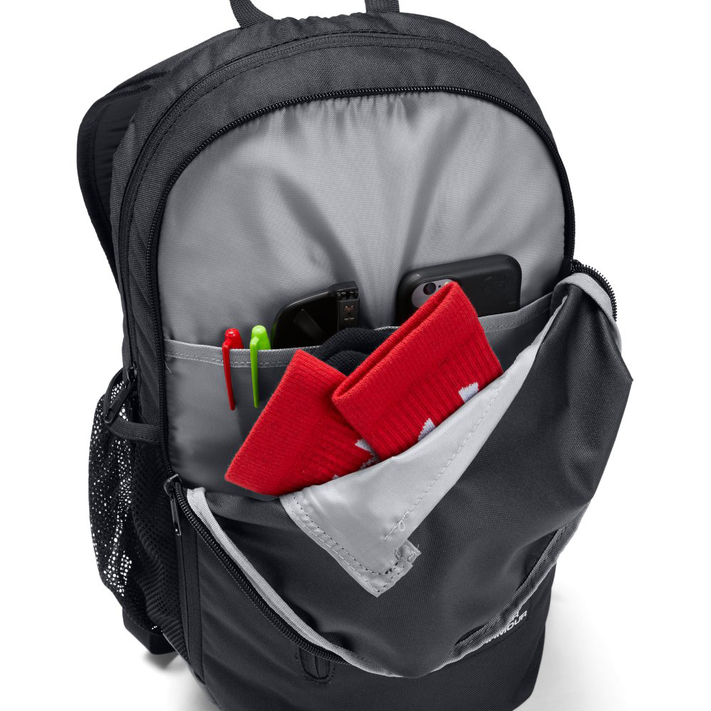 red and black under armour backpack