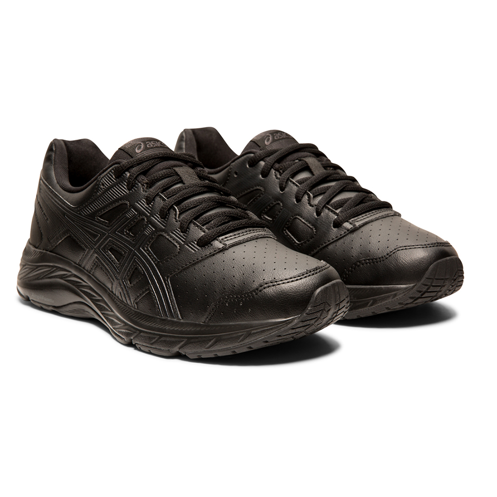 asics black walking shoes mens