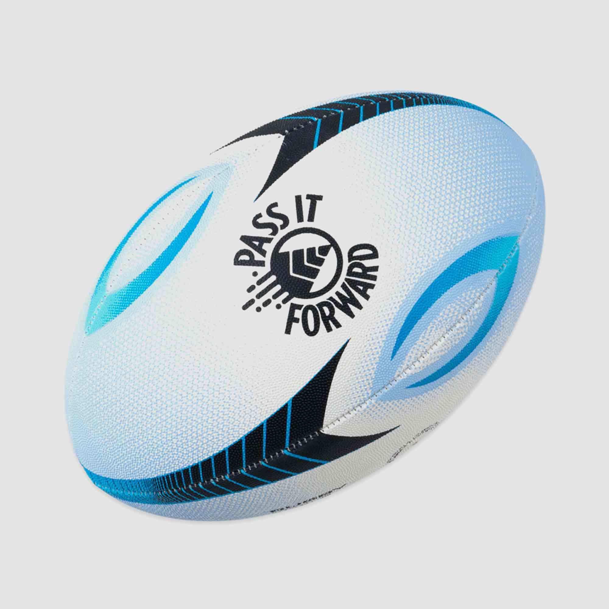 Silver Fern Pass it forward Rugby Ball Blue Size 3