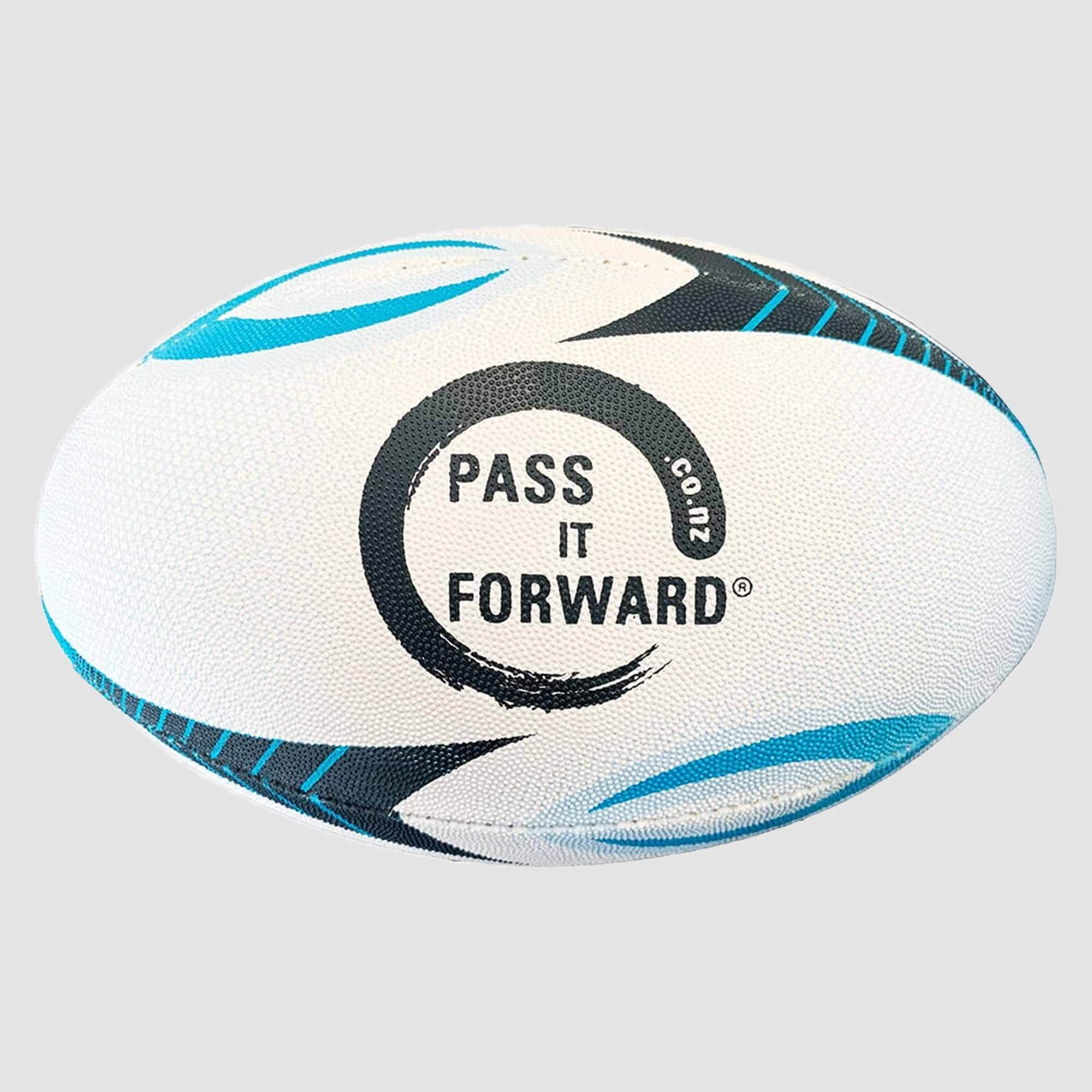 Silver Fern Pass it forward Rugby Ball Blue Size 3