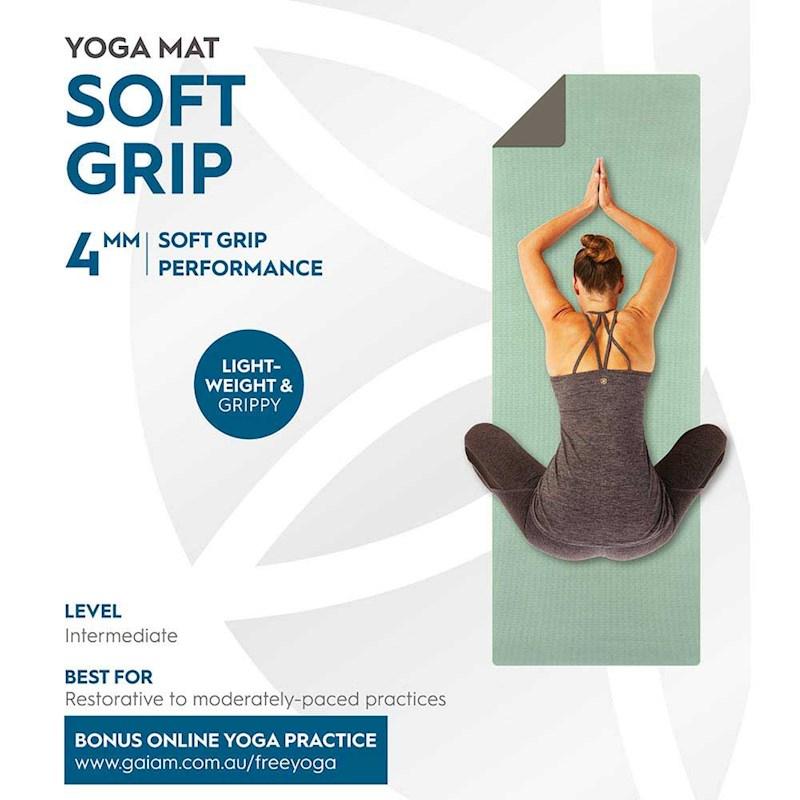 Gaiam Soft Grip Yoga Mat Mint 4mm Rebel Sport