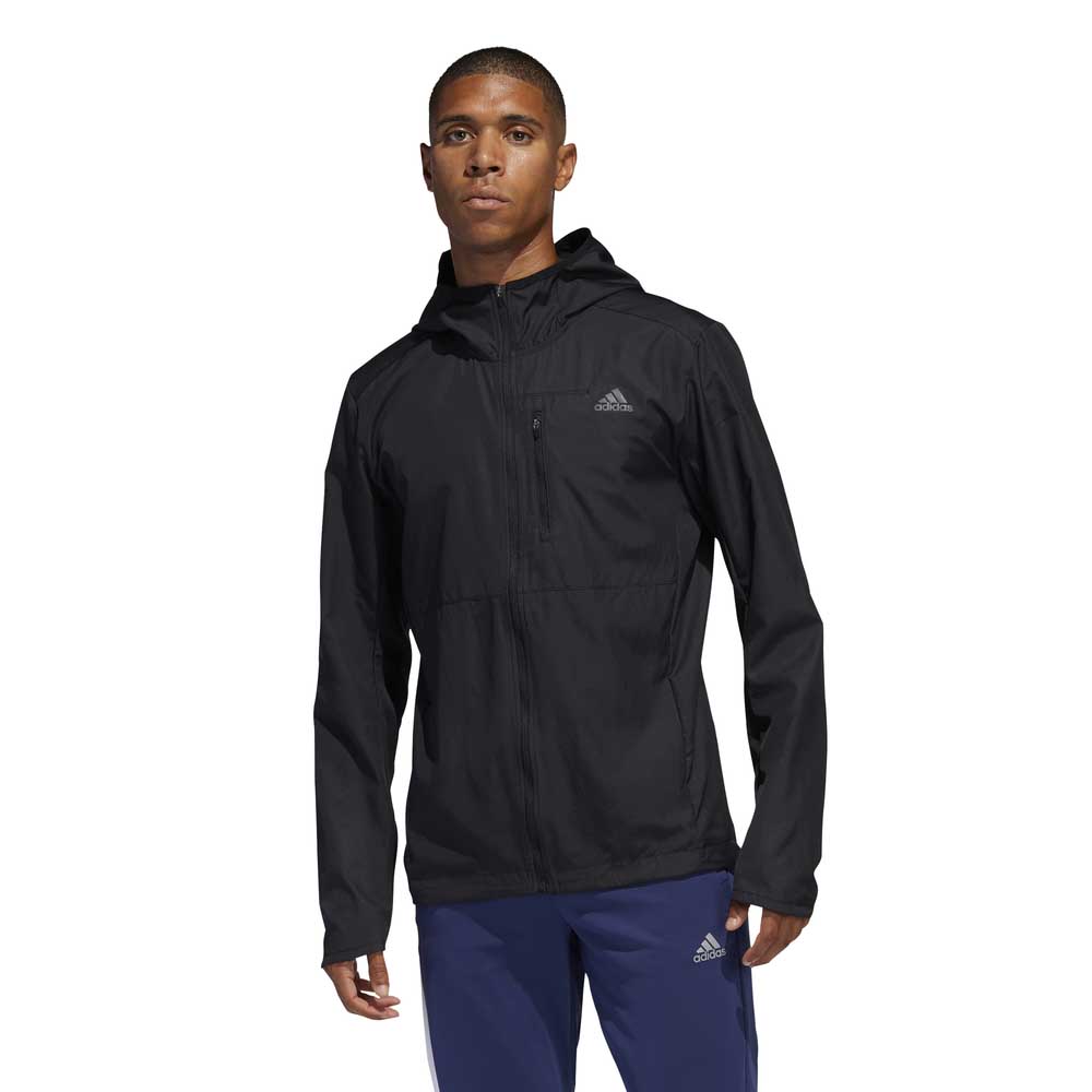 adidas black run it jacket