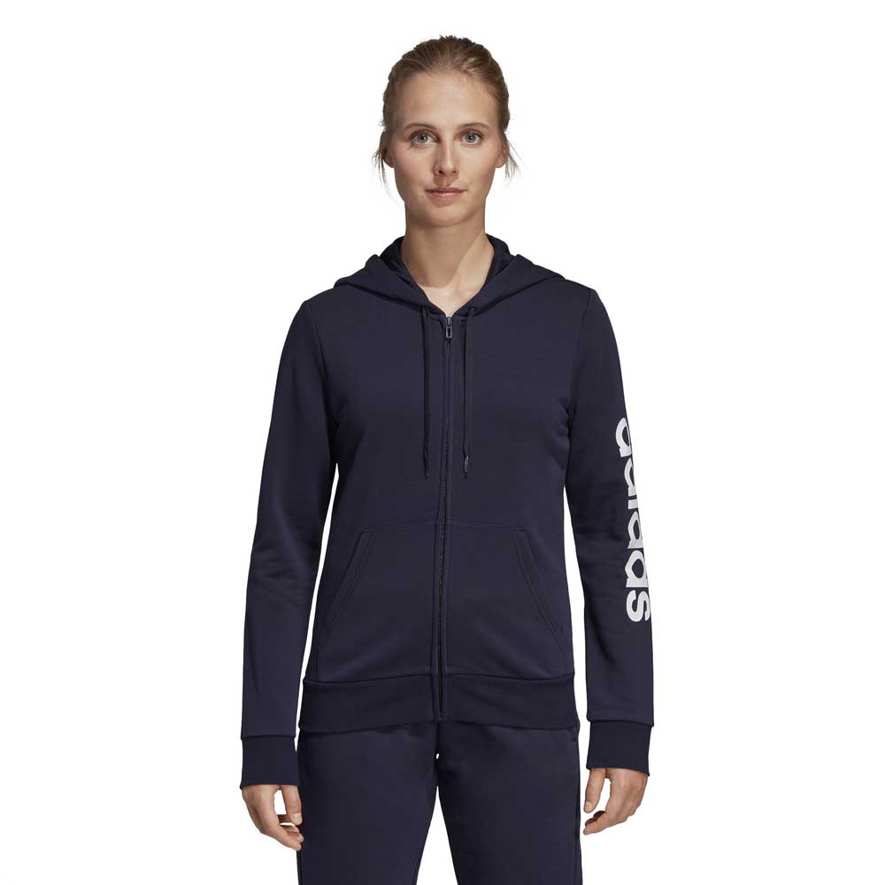 adidas essentials linear full zip hoodie
