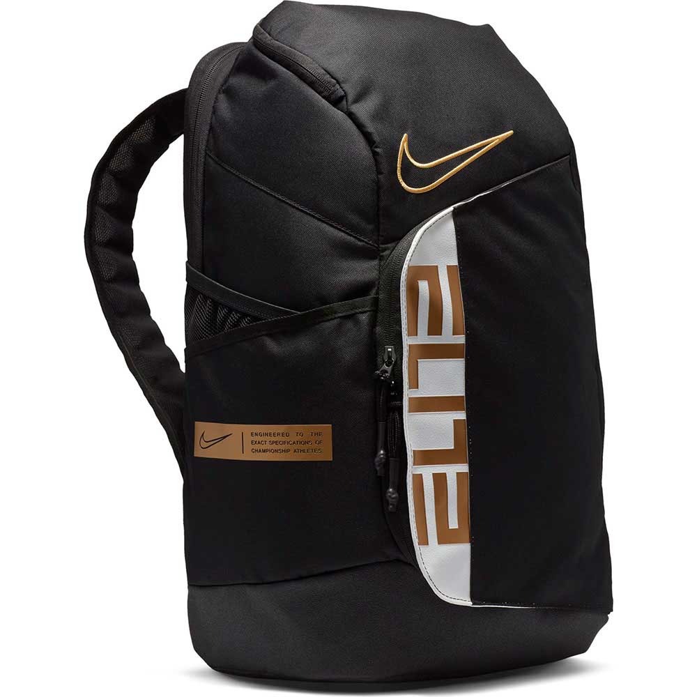 nike elite backpack black and gold