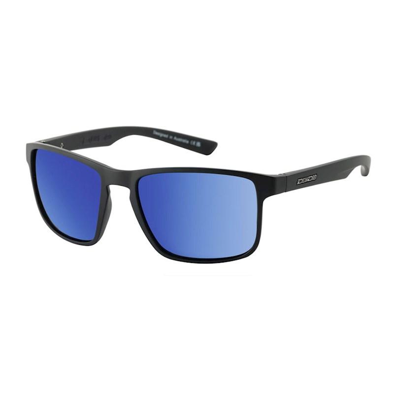 Dirty Dog Polarised Spark Sunglasses Satin Black Grey Blue Rebel