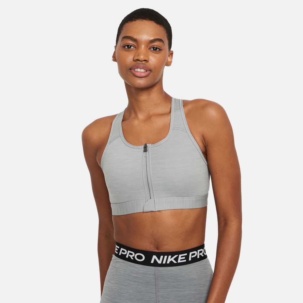 Nike Womens Dri-Fit Swoosh Zip Front Crop
