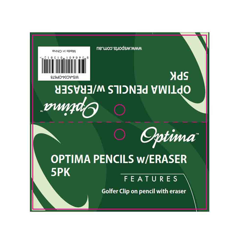 Optima Plastic Clip on Pencil 5 Pack