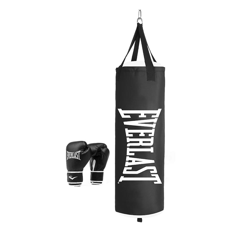 Everlast Core 3 Foot Heavy Bag & Glove Set Black/White