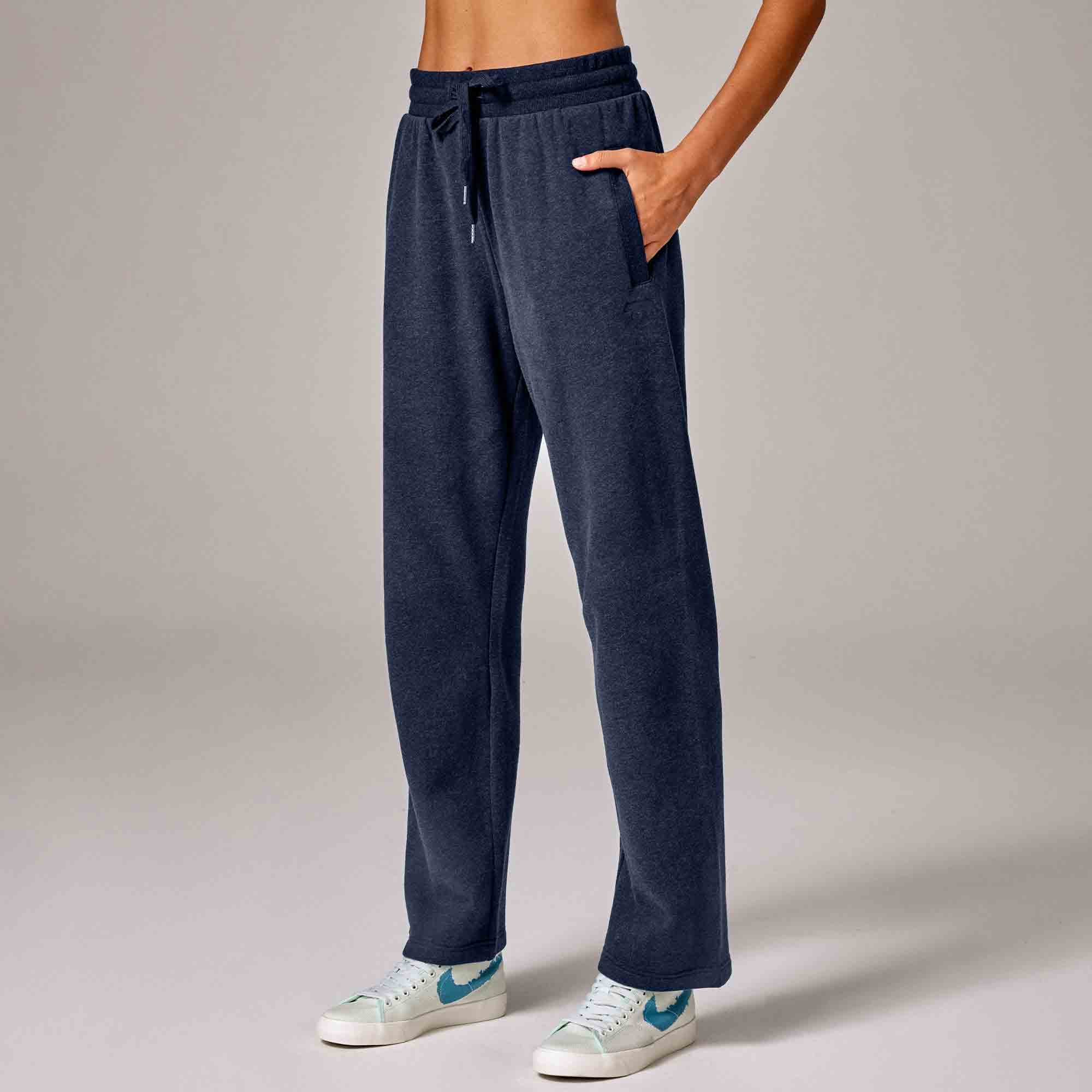 Running Bare Womens Ab Waisted Legacy Bootleg Sweatpants With Pockets