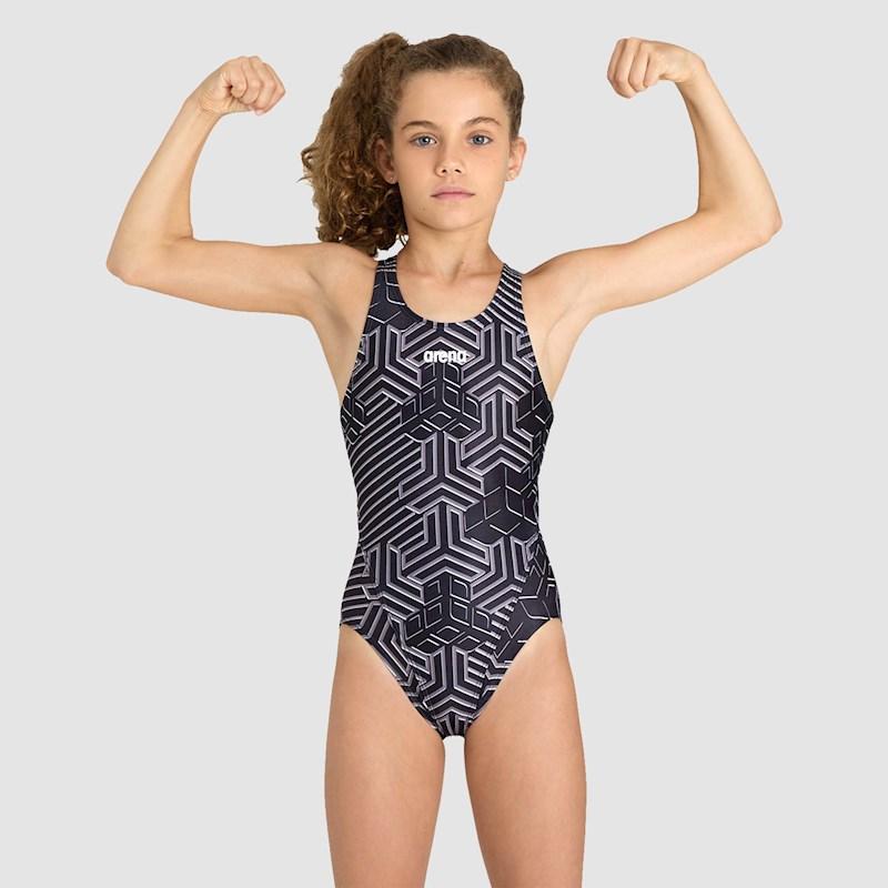arena Performance Girls Kikko Pro Tech Front Lined Swimsuit Rebel Sport