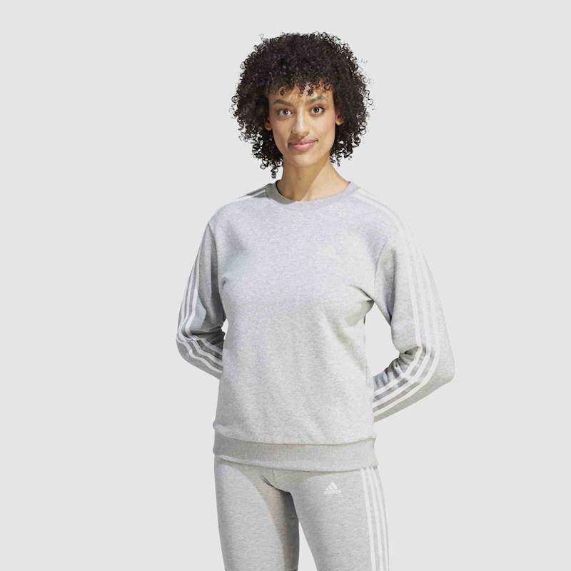 Women's adidas 3 stripe fleece crewneck sweatshirt best sale