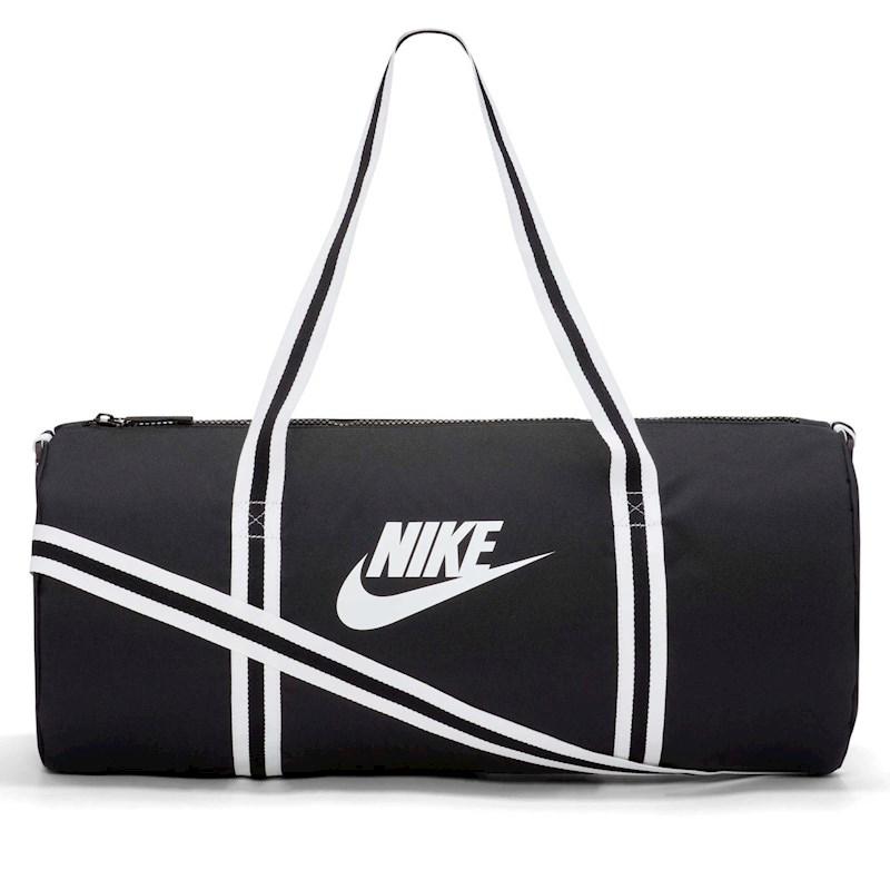 Nike Heritage Duffle Bag Black/White 30 Litres | Rebel Sport