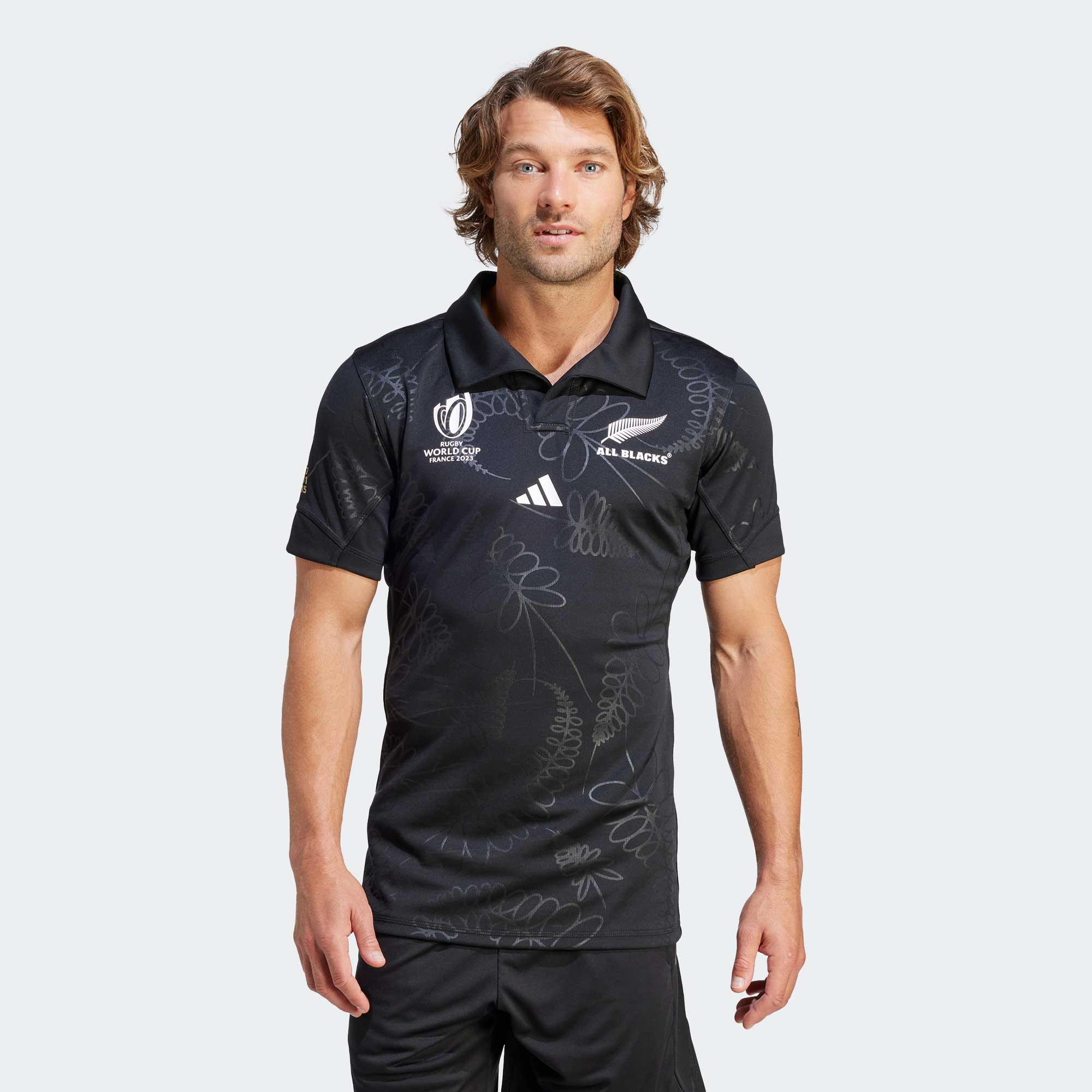adidas Mens All Blacks Rugby World Cup Perf Home Jersey