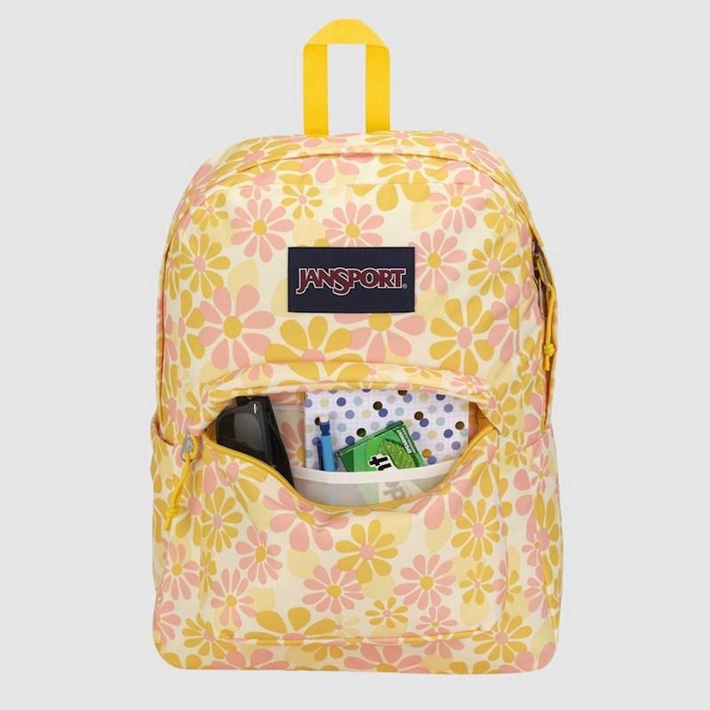 JanSport SuperBreak Plus Backpack Skip Daisy Yellow 26 Litres Rebel Sport