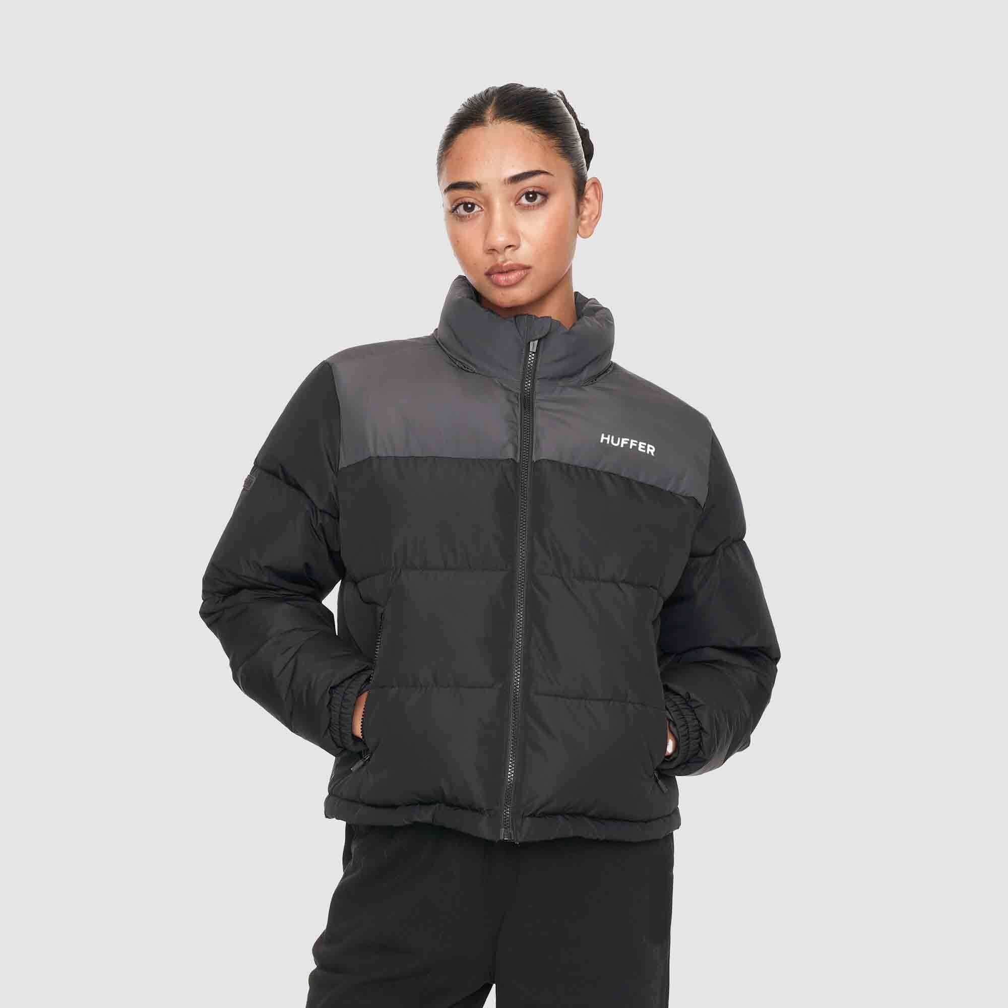 Huffer Womens Two Tone Puffer Jacket