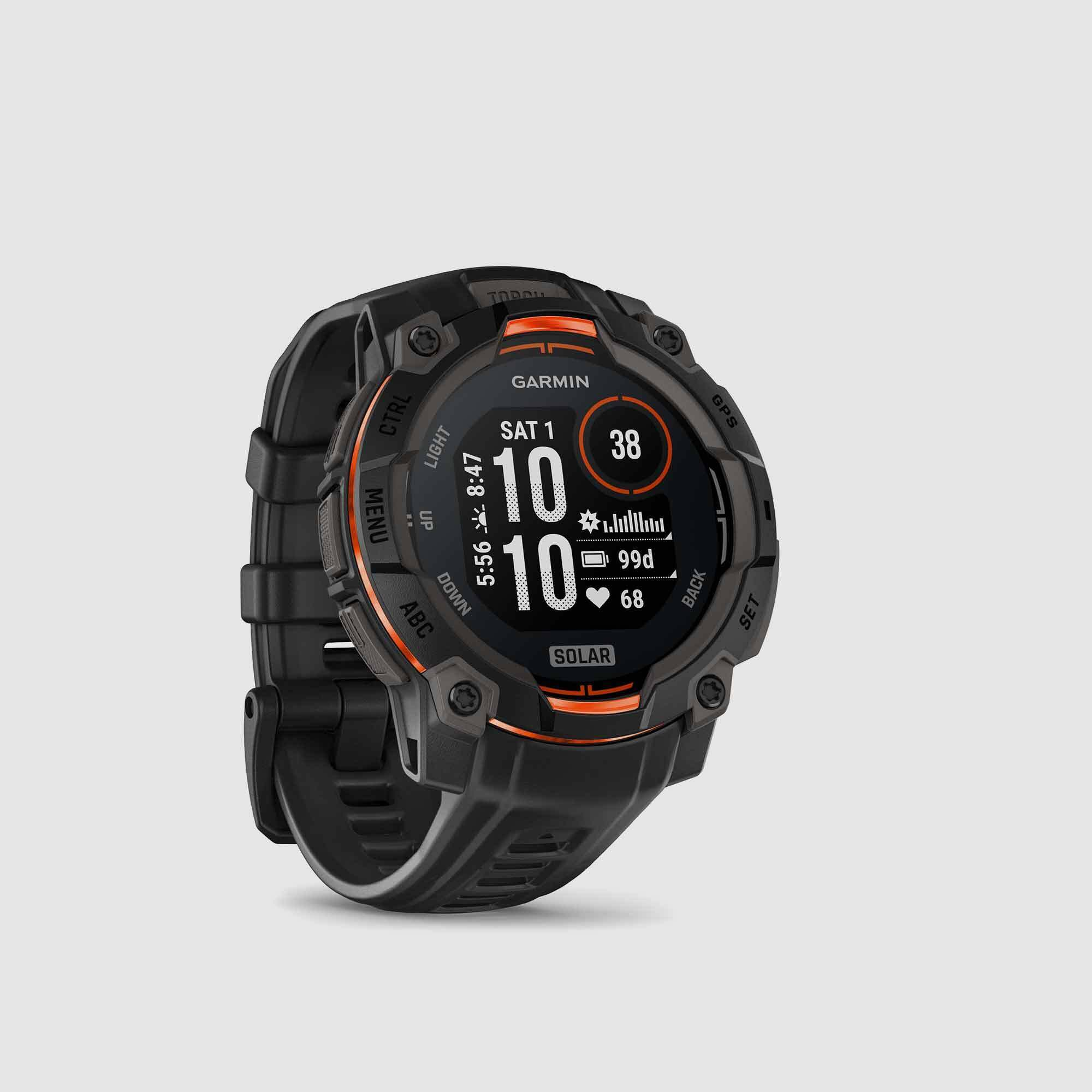Garmin Instinct 3 Solar GPS Watch Black Bezel/Black Band 45mm