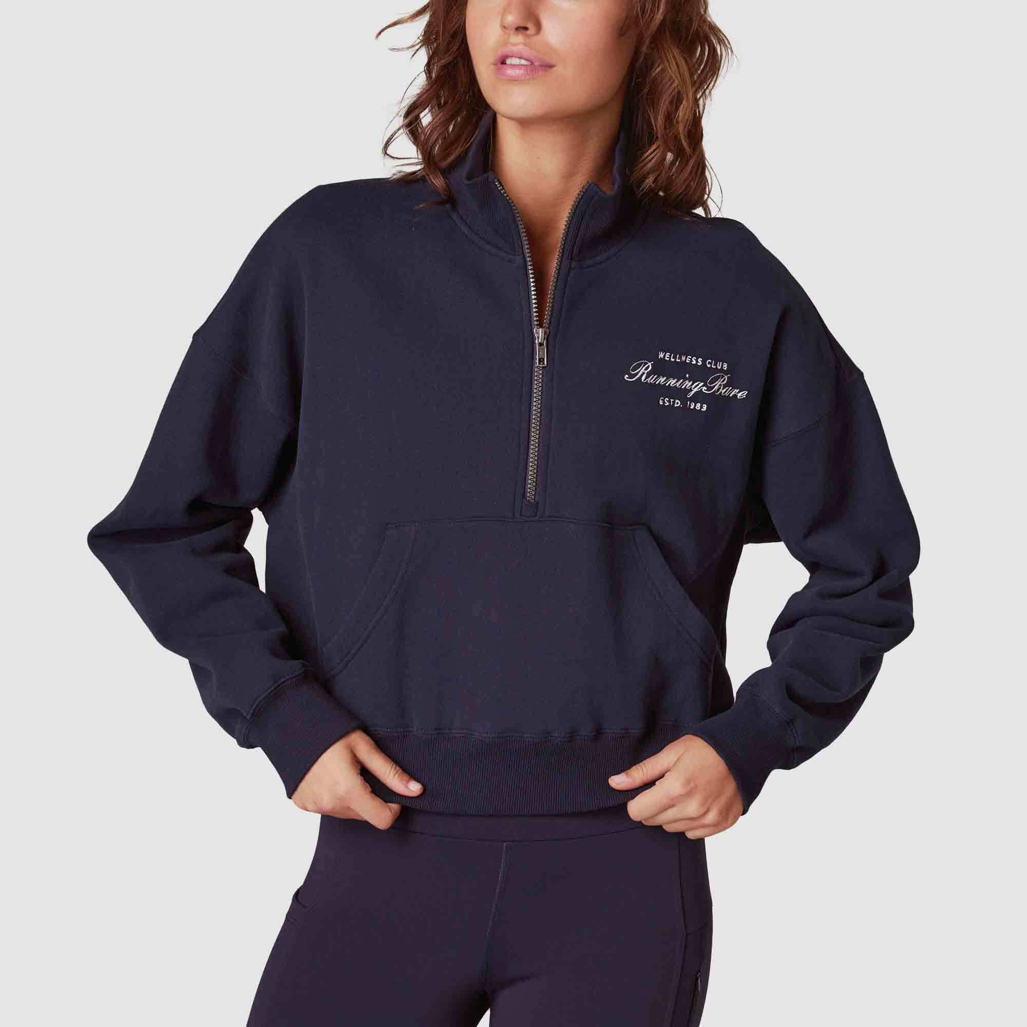Running Bare Womens Legacy Funnel Neck Crop Sweat