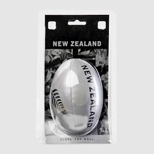 The Fern Brand Vinyl Toy Rugby Ball with Silver Fern Logo