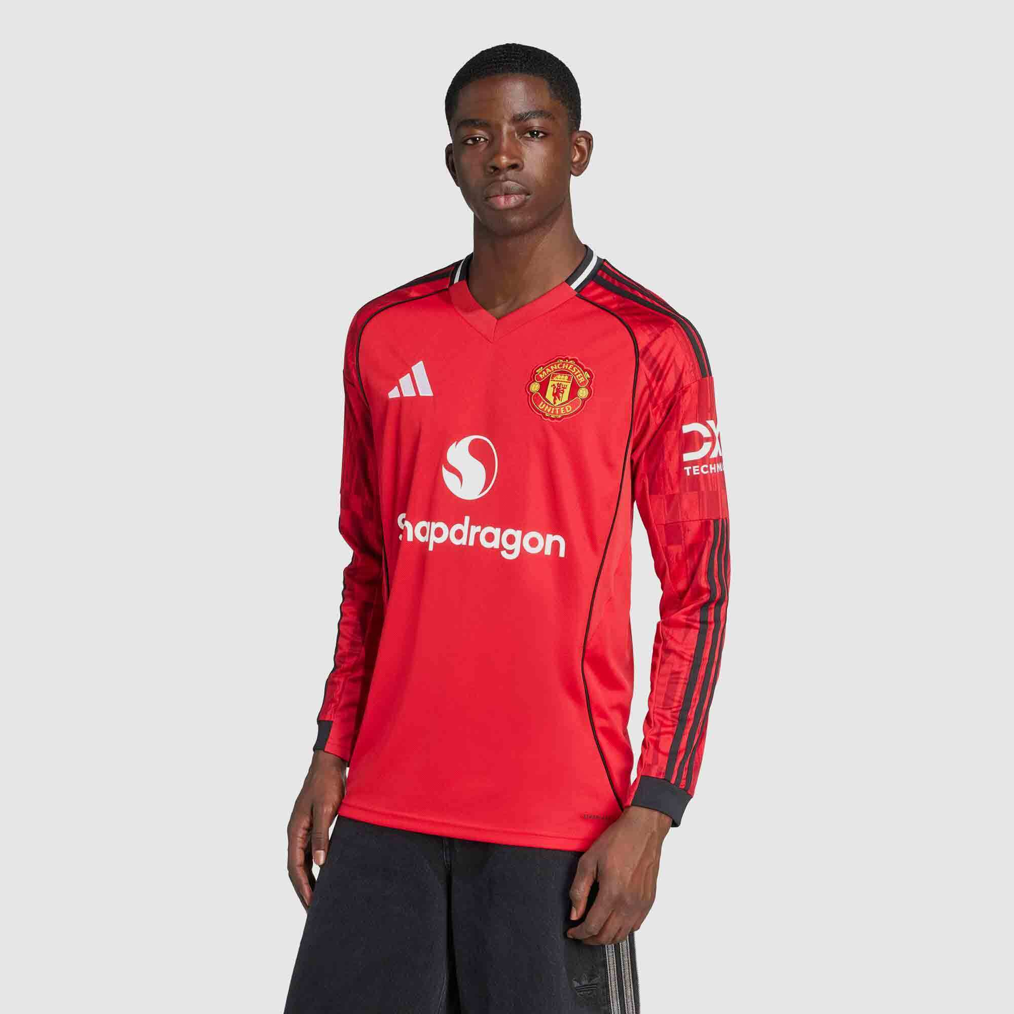 adidas Mens Manchester United 2025/2026 Long Sleeve Home Jersey