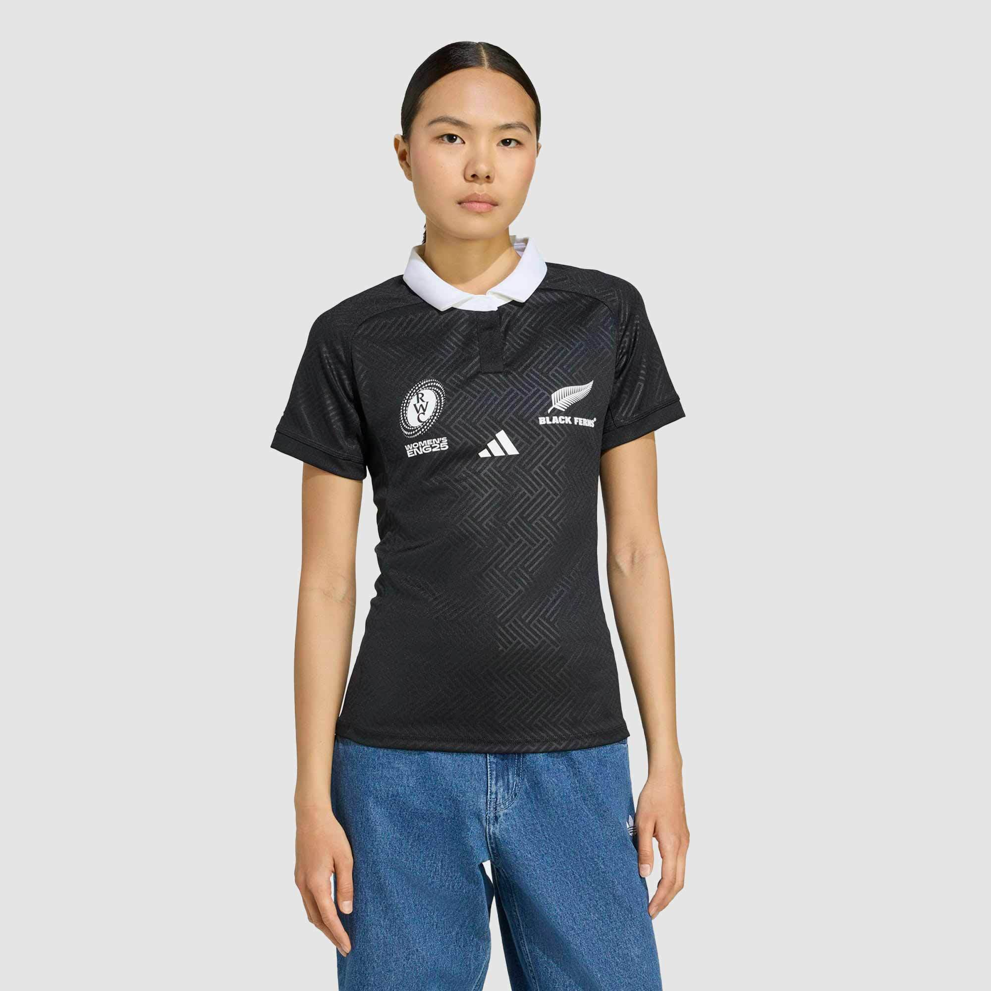 adidas Womens Black Ferns Rugby World Cup Home Jersey