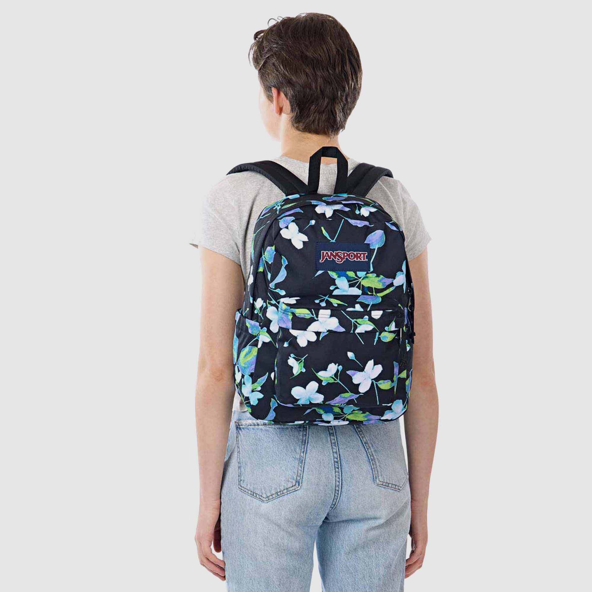 NEW JanSport Beyond Pack LARGE Backpack Punk Petals BLACK BLUE PURPLE FLORAL NEW JanSport Beyond Pack LARGE Backpack Punk Petals BLACK  main image 3